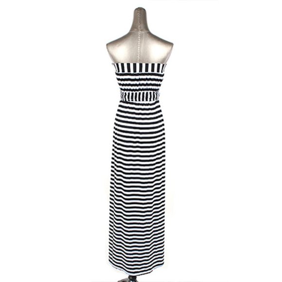Striped Strapless Maxi Dress - Picture 5 of 9